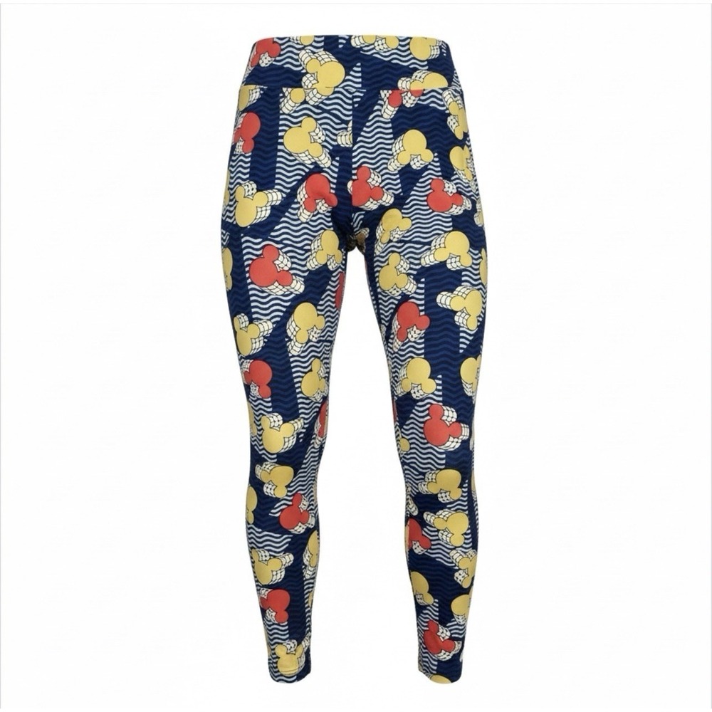 LuLaRoe Women's Disney Tall and Curvy Leggings Mickey Mouse EUC